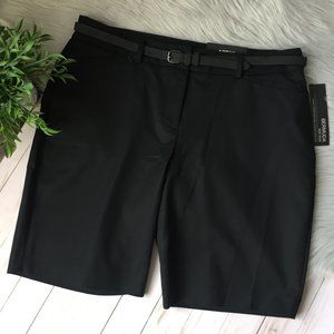 Apt. 9 Bermuda Mid Rise Shorts Black Womens Sz 14